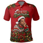 James Baldwin Christmas Polo Shirt Ugly Christmas Pattern Vintage Holiday
