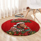James Baldwin Christmas Round Carpet Ugly Christmas Pattern Vintage Holiday