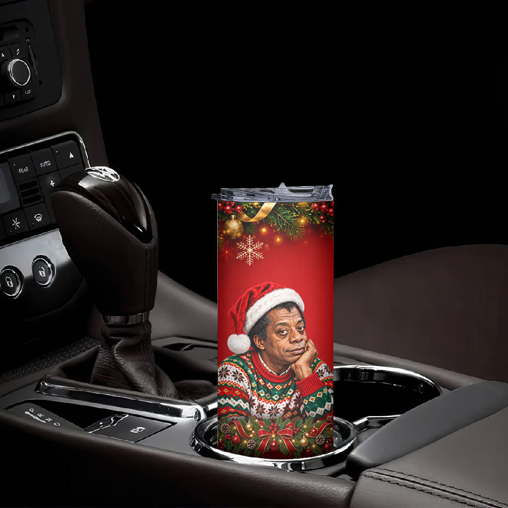 James Baldwin Christmas Skinny Tumbler Ugly Christmas Pattern Vintage Holiday
