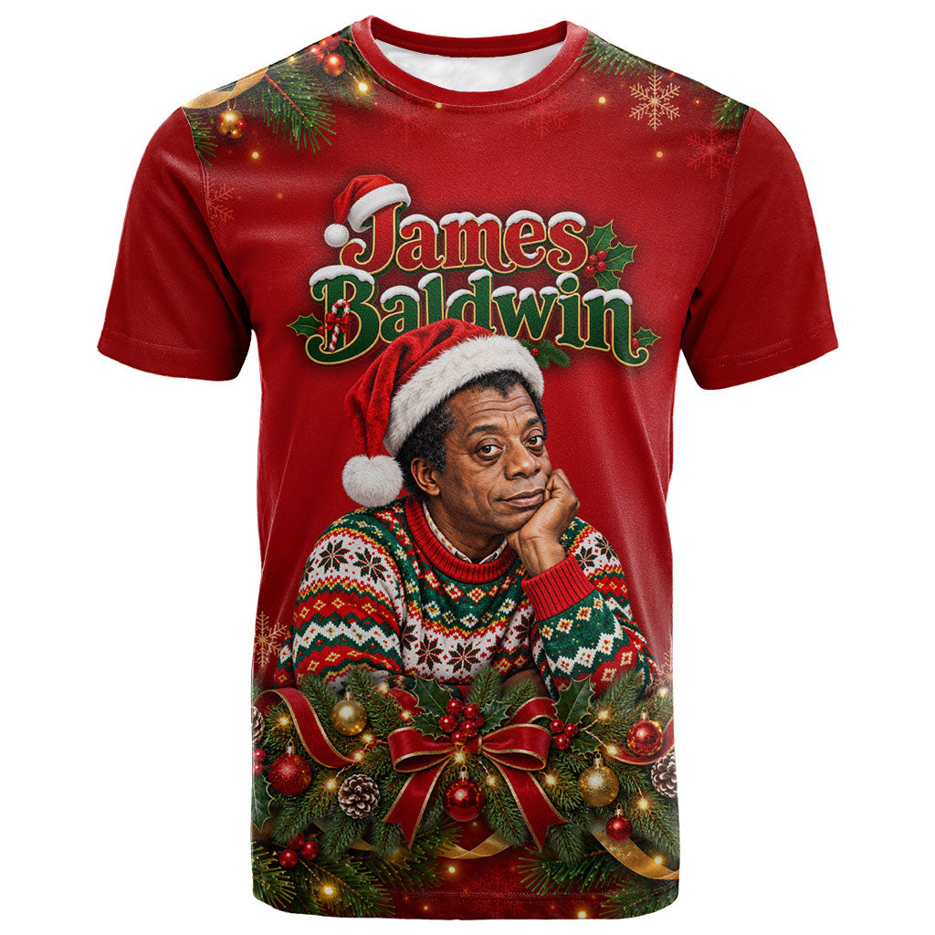 James Baldwin Christmas T shirt Ugly Christmas Pattern Vintage Holiday