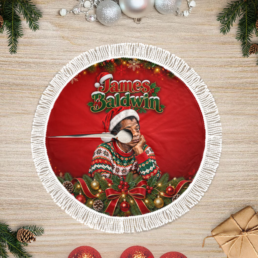 James Baldwin Christmas Tree Skirt Ugly Christmas Pattern Vintage Holiday