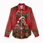 James Baldwin Christmas Women Casual Shirt Ugly Christmas Pattern Vintage Holiday