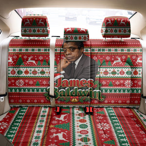 James Baldwin Christmas Back Car Seat Cover African American Author Ugly Christmas Pattern Retro