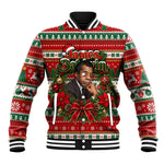 James Baldwin Christmas Baseball Jacket African American Author Ugly Christmas Pattern Retro