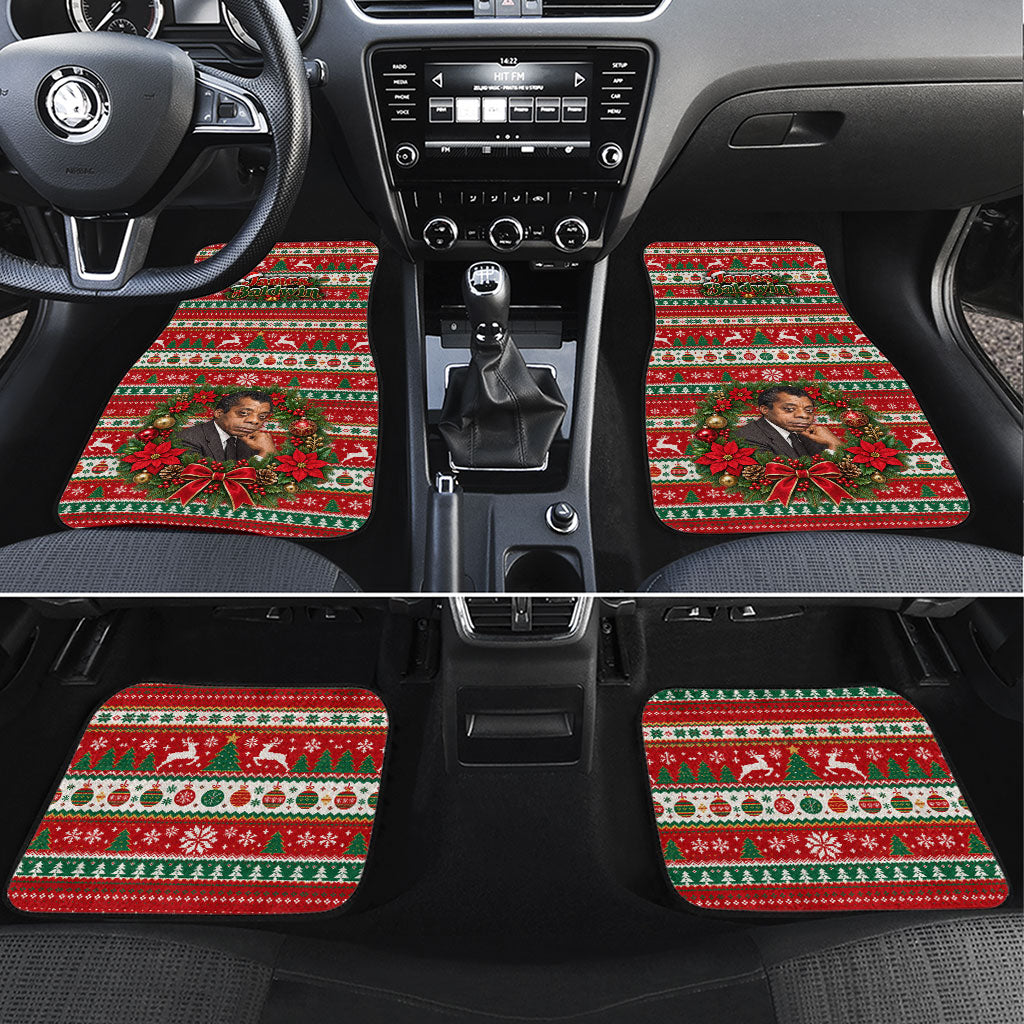 James Baldwin Christmas Car Mats African American Author Ugly Christmas Pattern Retro