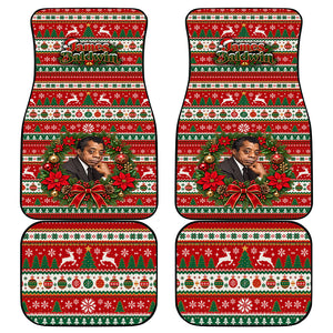 James Baldwin Christmas Car Mats African American Author Ugly Christmas Pattern Retro