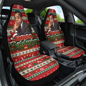 James Baldwin Christmas Car Seat Cover African American Author Ugly Christmas Pattern Retro