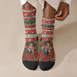 James Baldwin Christmas Crew Socks African American Author Ugly Christmas Pattern Retro