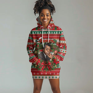 James Baldwin Christmas Hoodie Dress African American Author Ugly Christmas Pattern Retro