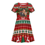 James Baldwin Christmas Kid Short Sleeve Dress African American Author Ugly Christmas Pattern Retro