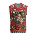 James Baldwin Christmas Knitted V-Neck Vest African American Author Ugly Christmas Pattern Retro