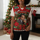 James Baldwin Christmas Knitted V-Neck Vest African American Author Ugly Christmas Pattern Retro