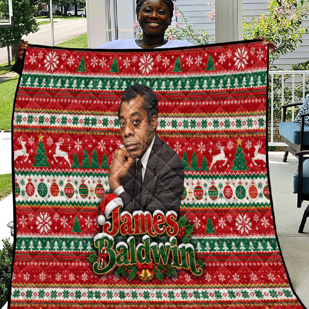 James Baldwin Christmas Quilt African American Author Ugly Christmas Pattern Retro