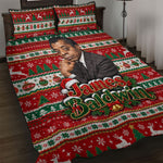 James Baldwin Christmas Quilt Bed Set African American Author Ugly Christmas Pattern Retro