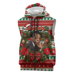 James Baldwin Christmas Sleeveless Zip Hoodie African American Author Ugly Christmas Pattern Retro