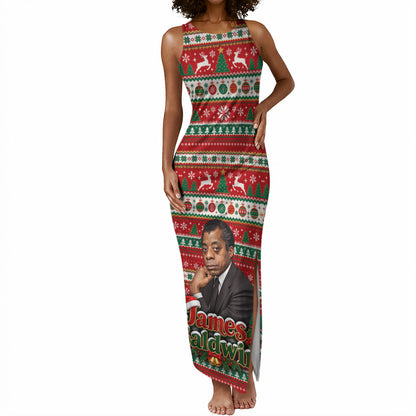 James Baldwin Christmas Tank Maxi Dress African American Author Ugly Christmas Pattern Retro