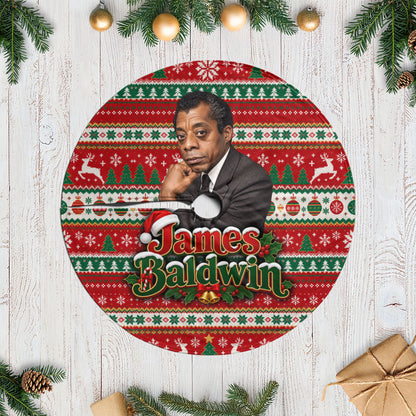 James Baldwin Christmas Tree Skirt African American Author Ugly Christmas Pattern Retro