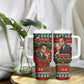 James Baldwin Christmas Tumbler With Handle African American Author Ugly Christmas Pattern Retro