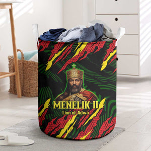 Menelik II Laundry Basket with Lion of Adwa Title, Battle of Adwa 1896 Graphic and Bold Pan-African - African Pride