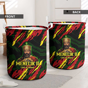 Menelik II Laundry Basket with Lion of Adwa Title, Battle of Adwa 1896 Graphic and Bold Pan-African - African Pride