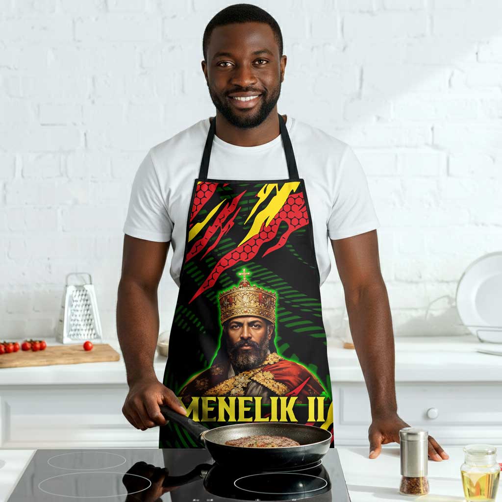 Menelik II Apron with Lion of Adwa Title, Battle of Adwa 1896 Graphic and Bold Pan-African - African Pride