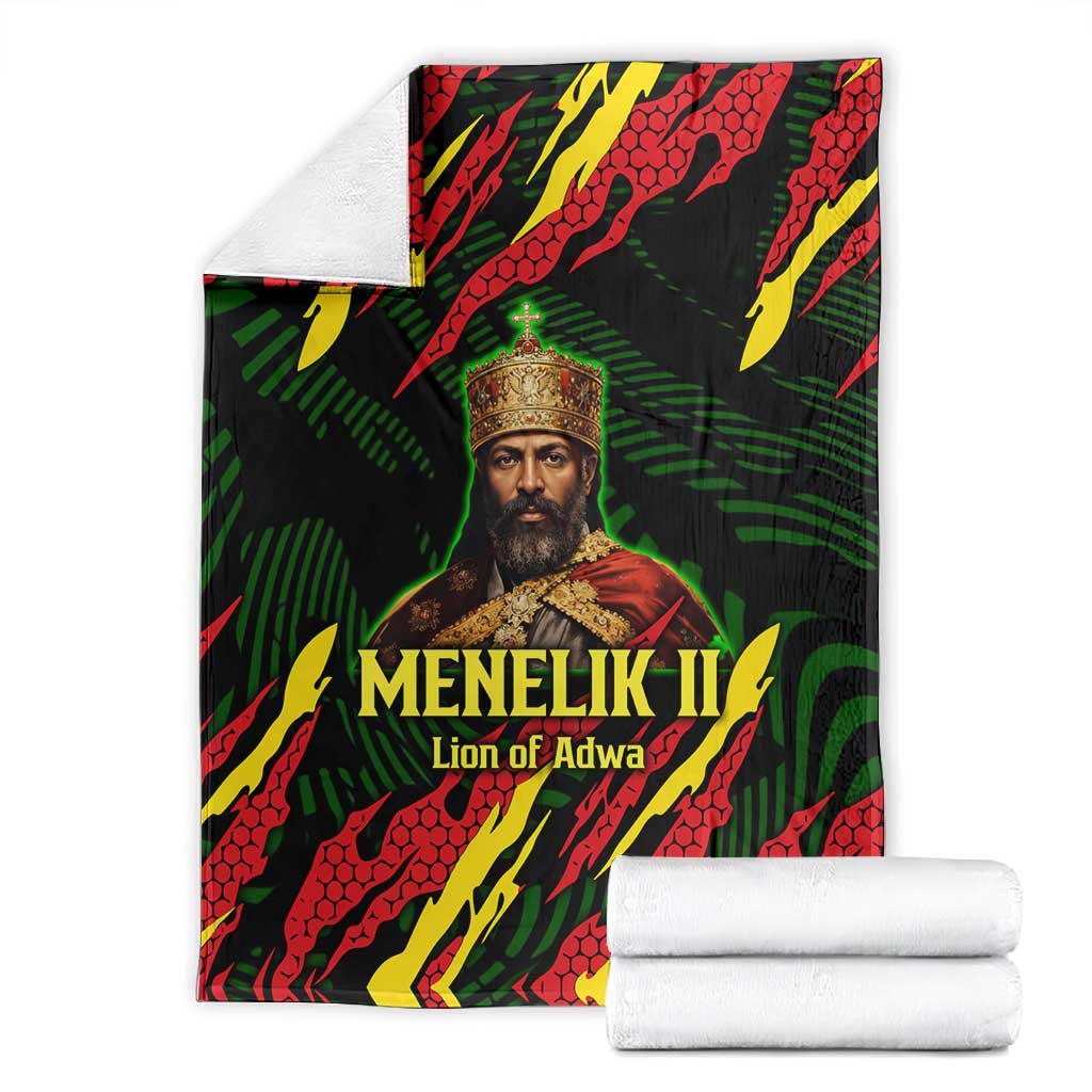 Menelik II Blanket with Lion of Adwa Title, Battle of Adwa 1896 Graphic and Bold Pan-African - African Pride