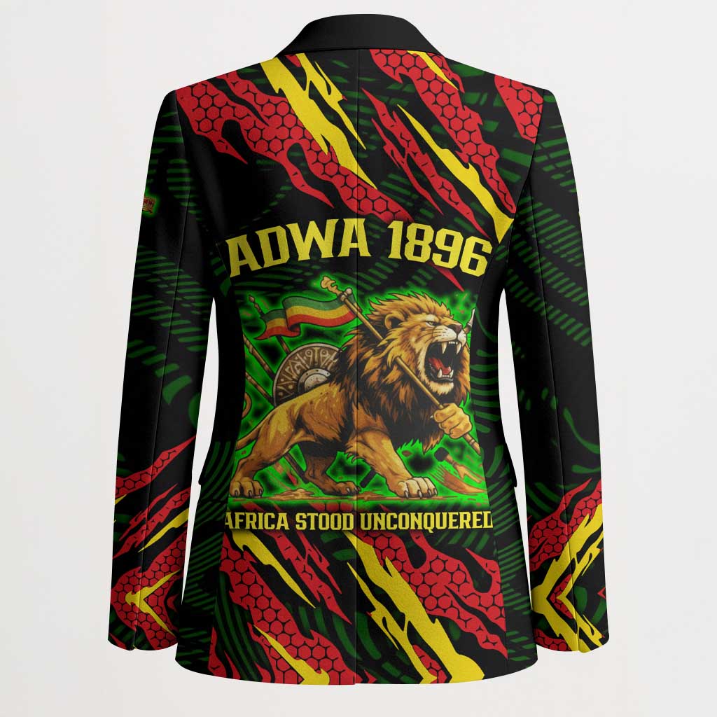 Menelik II Blazer with Lion of Adwa Title, Battle of Adwa 1896 Graphic and Bold Pan-African - African Pride