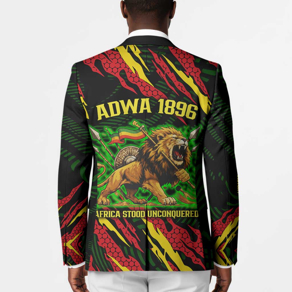Menelik II Blazer with Lion of Adwa Title, Battle of Adwa 1896 Graphic and Bold Pan-African - African Pride
