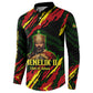 Menelik II Button Sweatshirt with Lion of Adwa Title, Battle of Adwa 1896 Graphic and Bold Pan-African