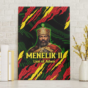 Menelik II Canvas Wall Art with Lion of Adwa Title, Battle of Adwa 1896 Graphic and Bold Pan-African - African Pride
