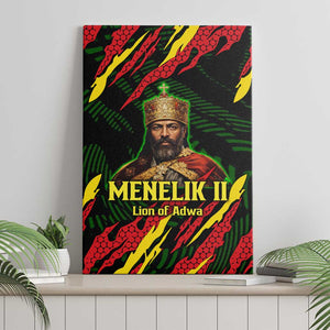 Menelik II Canvas Wall Art with Lion of Adwa Title, Battle of Adwa 1896 Graphic and Bold Pan-African - African Pride