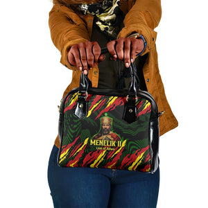 Menelik II Shoulder Handbag with Lion of Adwa Title, Battle of Adwa 1896 Graphic and Bold Pan-African - African Pride