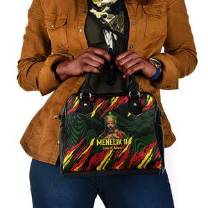 Menelik II Shoulder Handbag with Lion of Adwa Title, Battle of Adwa 1896 Graphic and Bold Pan-African - African Pride