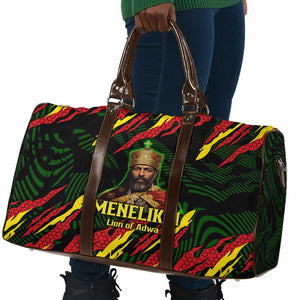 Menelik II Travel Bag with Lion of Adwa Title, Battle of Adwa 1896 Graphic and Bold Pan-African - African Pride
