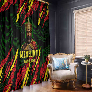 Menelik II Window Curtain with Lion of Adwa Title, Battle of Adwa 1896 Graphic and Bold Pan-African - African Pride