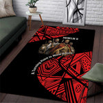 Menelik II Area Rug with Adwa Victory Map, Africa Defeated an Empire Text and Red Geometric - African Pride