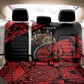 Menelik II Back Car Seat Cover with Adwa Victory Map, Africa Defeated an Empire Text and Red Geometric - African Pride
