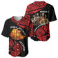 Menelik II Baseball Jersey with Adwa Victory Map, Africa Defeated an Empire Text and Red Geometric - African Pride