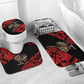 Menelik II Bathroom Set with Adwa Victory Map, Africa Defeated an Empire Text and Red Geometric - African Pride