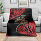 Menelik II Blanket with Adwa Victory Map, Africa Defeated an Empire Text and Red Geometric - African Pride