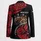 Menelik II Blazer with Adwa Victory Map, Africa Defeated an Empire Text and Red Geometric - African Pride