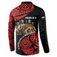 Menelik II Button Sweatshirt with Adwa Victory Map, Africa Defeated an Empire Text and Red Geometric