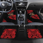 Menelik II Car Mats with Adwa Victory Map, Africa Defeated an Empire Text and Red Geometric - African Pride