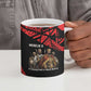 Menelik II Ceramic Mug with Adwa Victory Map, Africa Defeated an Empire Text and Red Geometric - African Pride