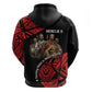 Menelik II Hoodie with Adwa Victory Map, Africa Defeated an Empire Text and Red Geometric - African Pride