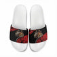Menelik II Slide Sandals with Adwa Victory Map, Africa Defeated an Empire Text and Red Geometric - African Pride