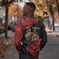 Menelik II Sweatshirt with Adwa Victory Map, Africa Defeated an Empire Text and Red Geometric - African Pride