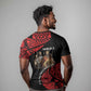 Menelik II T shirt with Adwa Victory Map, Africa Defeated an Empire Text and Red Geometric - African Pride