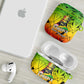 Menelik II AirPods Case with Crowned Portrait, Ethiopia Never Colonized Text and Pan-African Abstract - African Pride