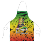 Menelik II Apron with Crowned Portrait, Ethiopia Never Colonized Text and Pan-African Abstract - African Pride